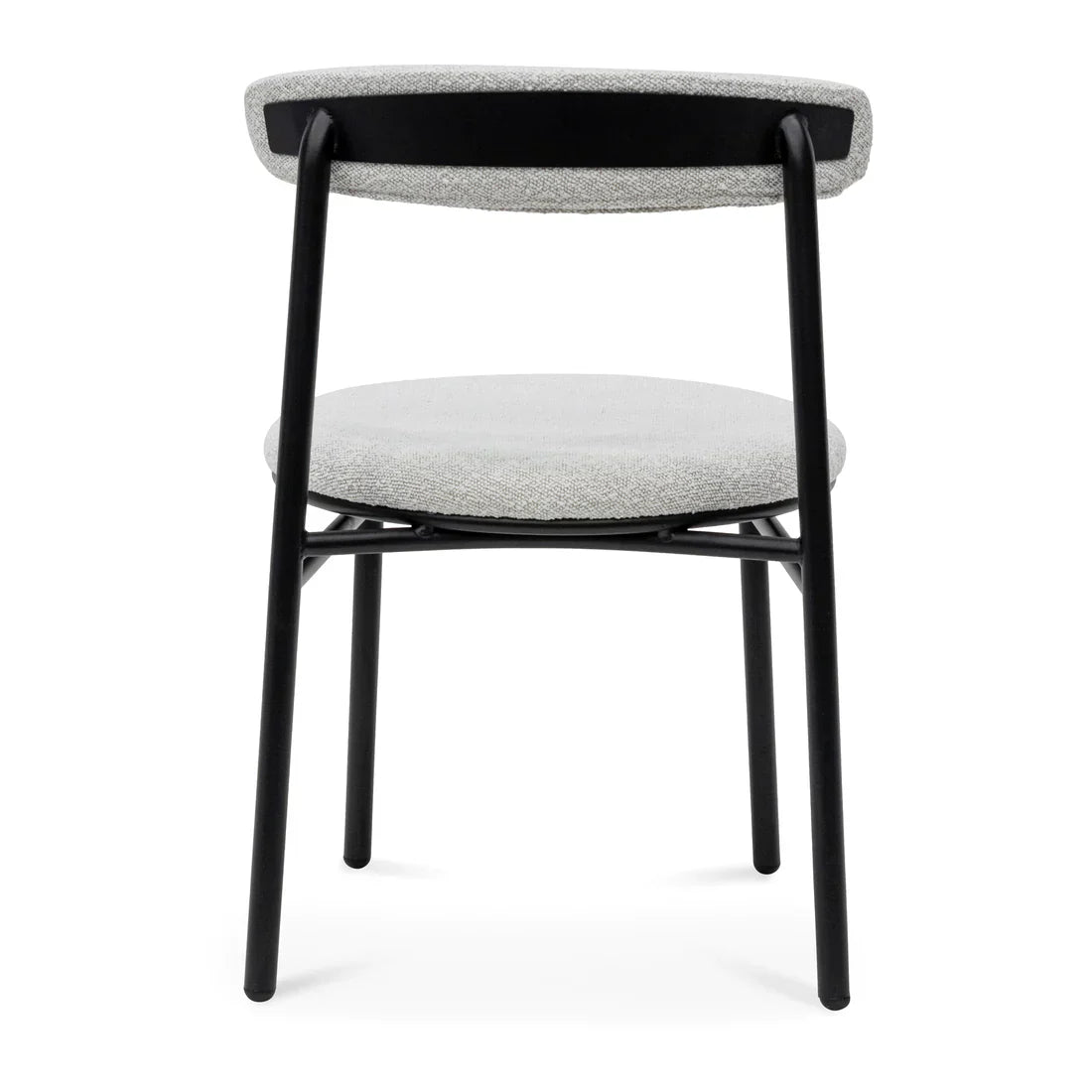 Calibre CDC6996-SD Fabric Dining Chair - Moon White Boucle and Black Legs