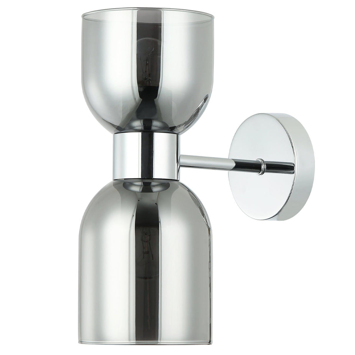 CLESSIDRA: Interior Mirror Finish Smokey Black / Opal Glass Ellipse Wall Lights