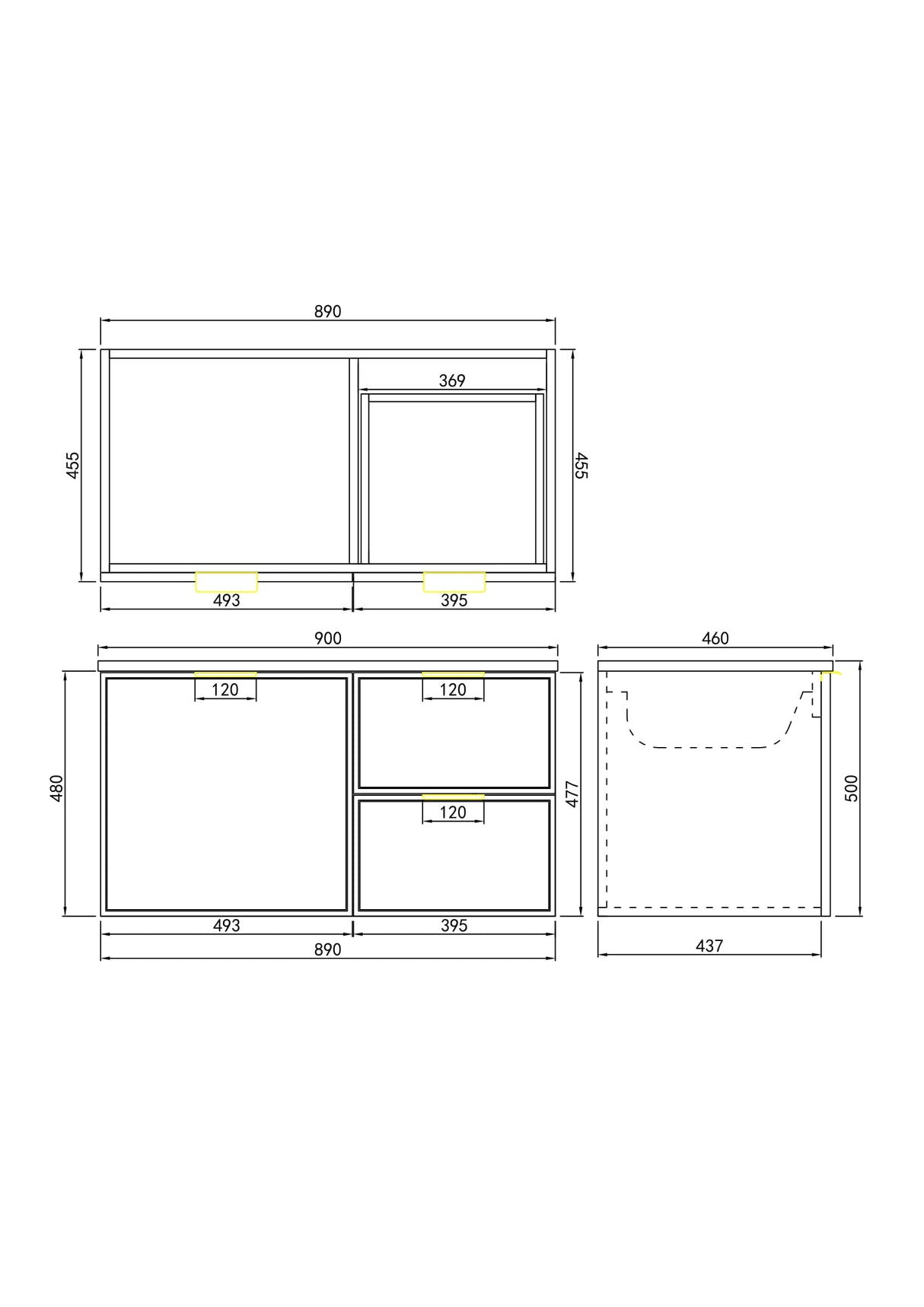 Miami Wall Hung PVC Cabinet 900mm (Olive Green)