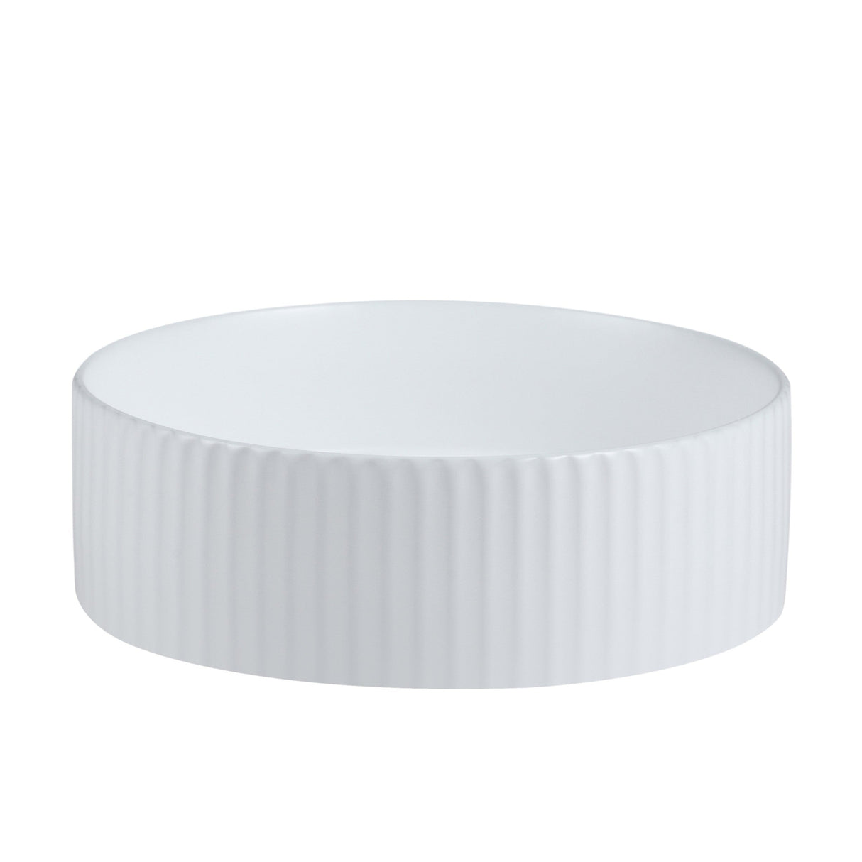 CORA 36 Above Counter Fluted Gloss White Circle Basin (Round: 360x360x115)