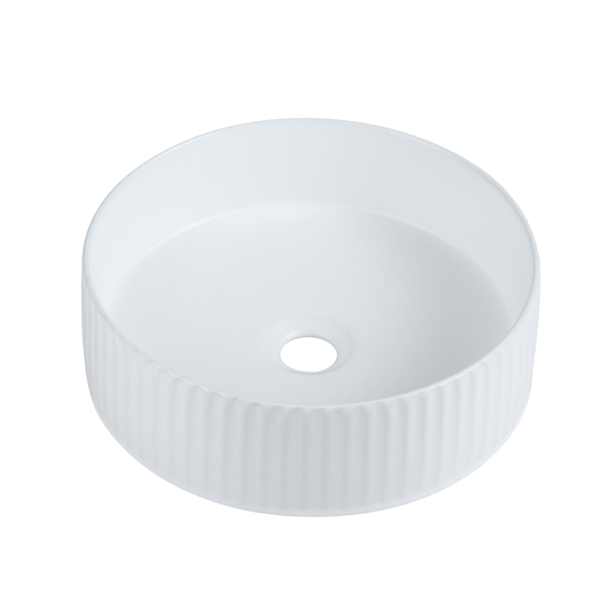 CORA 36 Counter-top Fluted Basin Matte White (Round: 360x360x115)