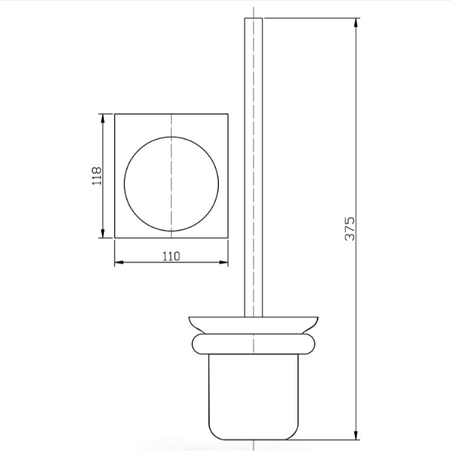 Cora Toilet Brush Holder - Technical Drawing