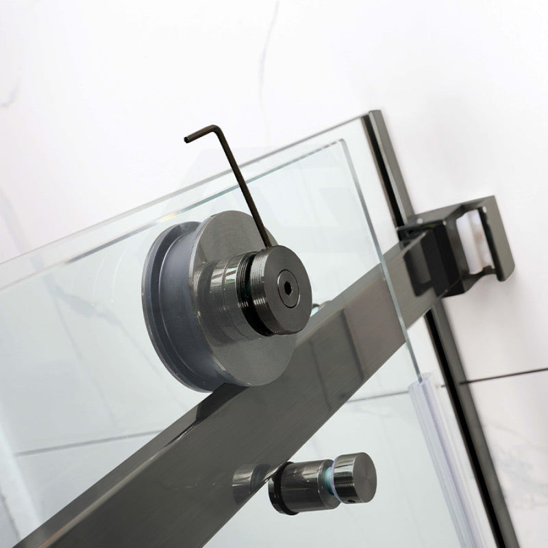 COVEY Wall To Wall Frameless Single Sliding Door Shower Screen Round Handle 870-1180mm