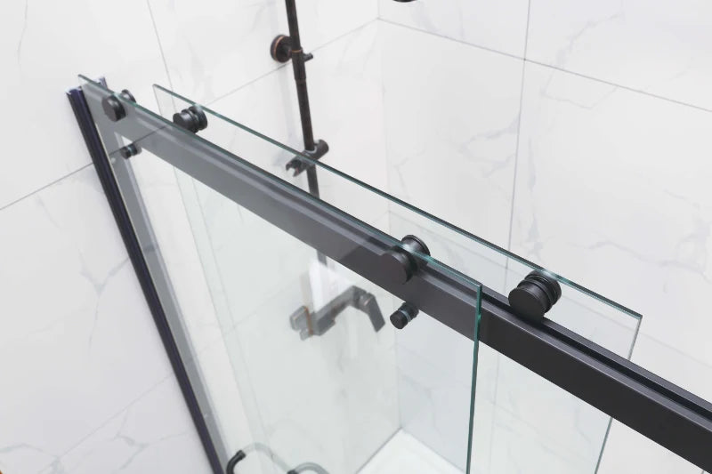 COVEY Wall To Wall Frameless Double Sliding Door Shower Screen (By-pass Sliding Door)