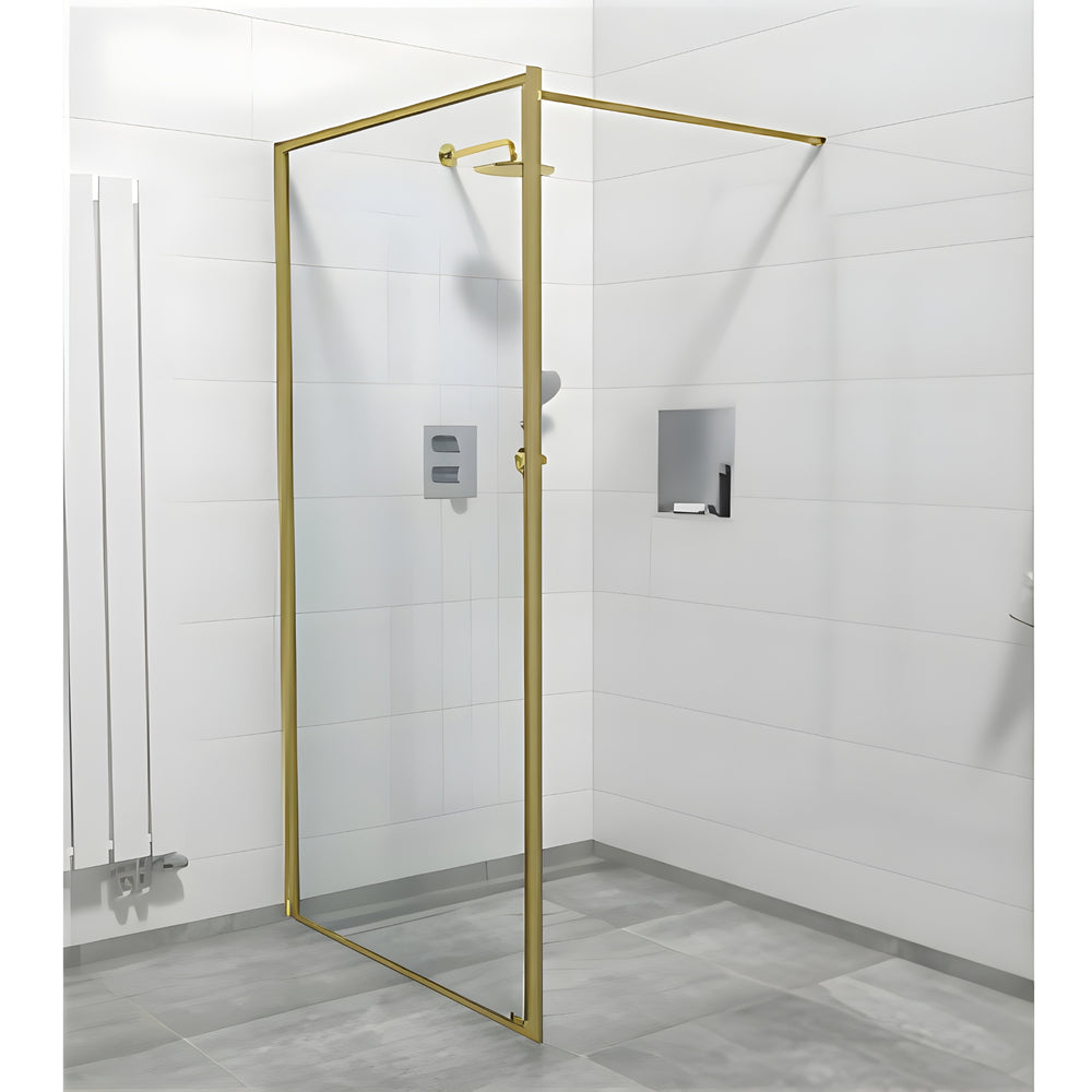 COVEY Framed Walk-In Single Panel With Support Bar Shower Screen