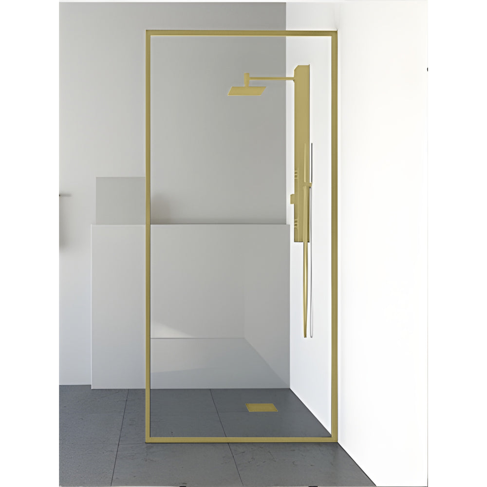 COVEY Framed Walk-In Single Panel With Support Bar Shower Screen