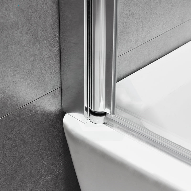 COVEY Frameless Swing Panel With Curved Corner Clear Bathtub Screen