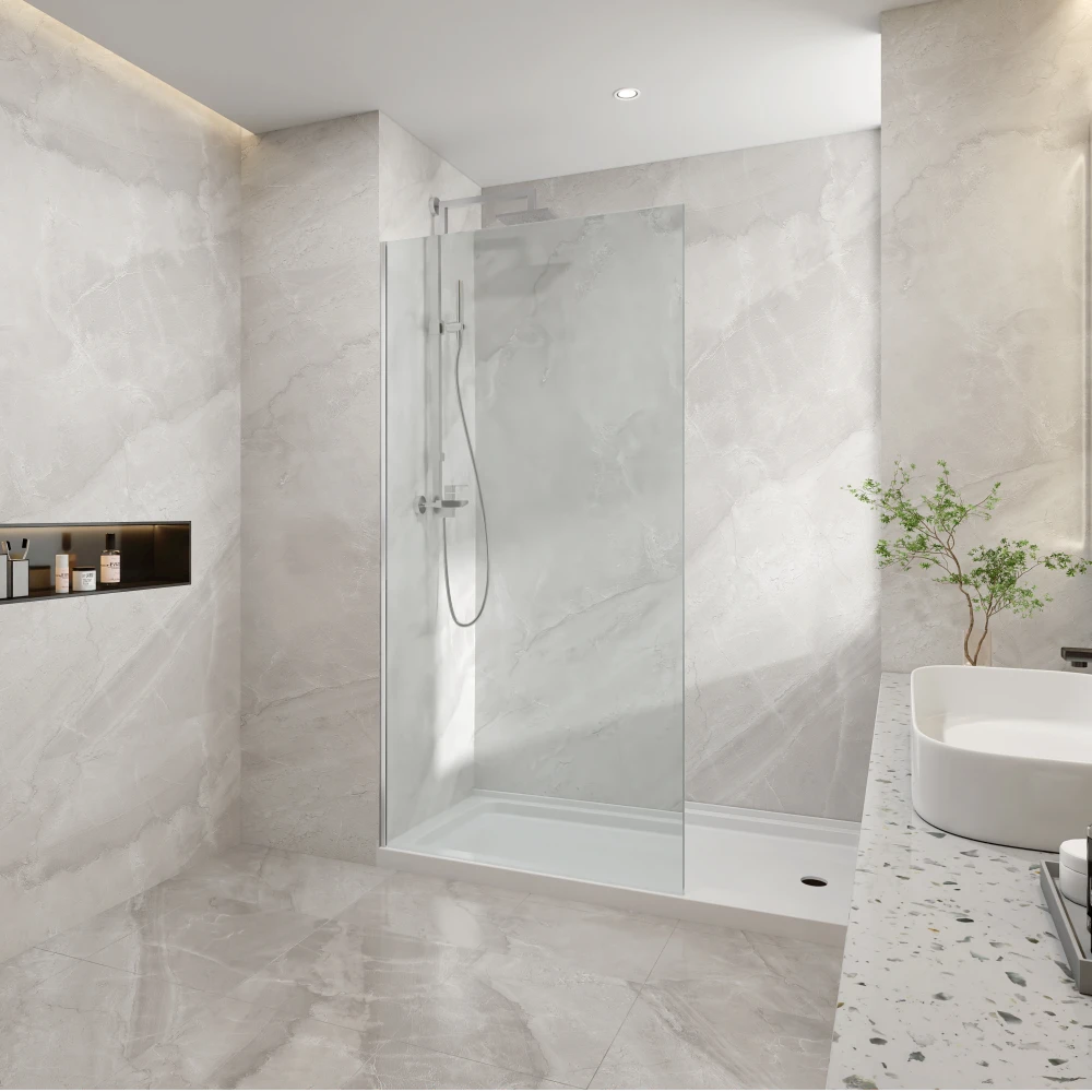 COVEY Frameless Walk-In Single Panel Clear Shower Screen (U Channel)