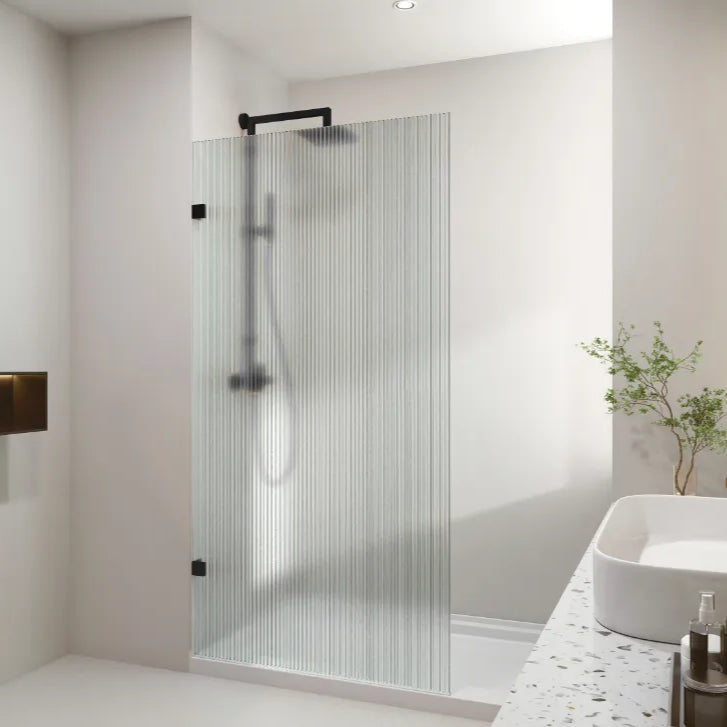 COVEY Frameless Walk-in Single Panel Fluted Glass Shower Screen