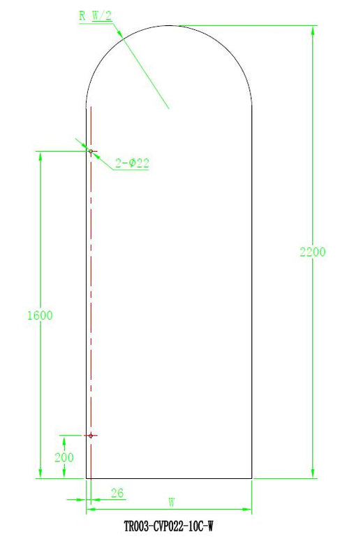 COVEY Frameless Walk-in Single Panel Top Arch Clear Glass Shower Screen