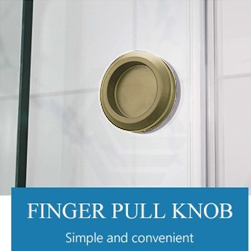 COVEY Wall To Wall Frameless Single Sliding Door Shower Screen Round Handle 870-1180mm