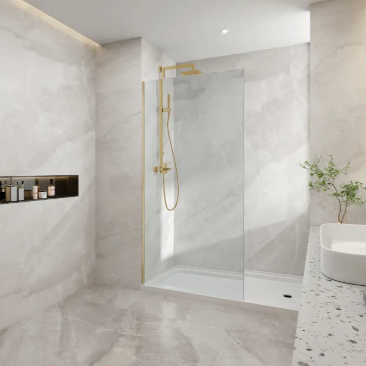 COVEY Frameless Walk-In Single Panel Clear Shower Screen (U Channel)