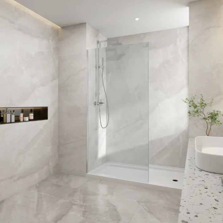 COVEY Frameless Walk-In Single Panel Clear Shower Screen (U Channel)