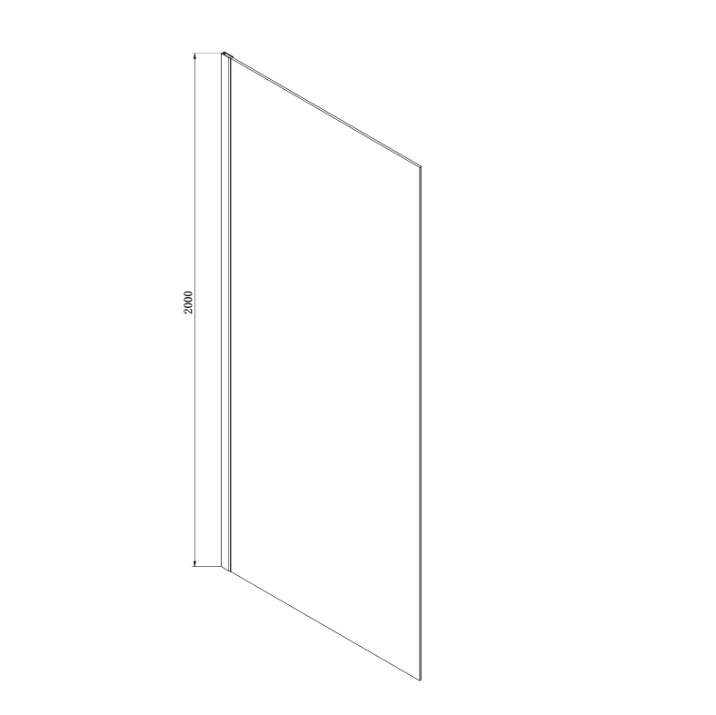 COVEY Frameless Walk-in Gradient Glass Single Fixed Panel With Wall Channel (Matte Black)