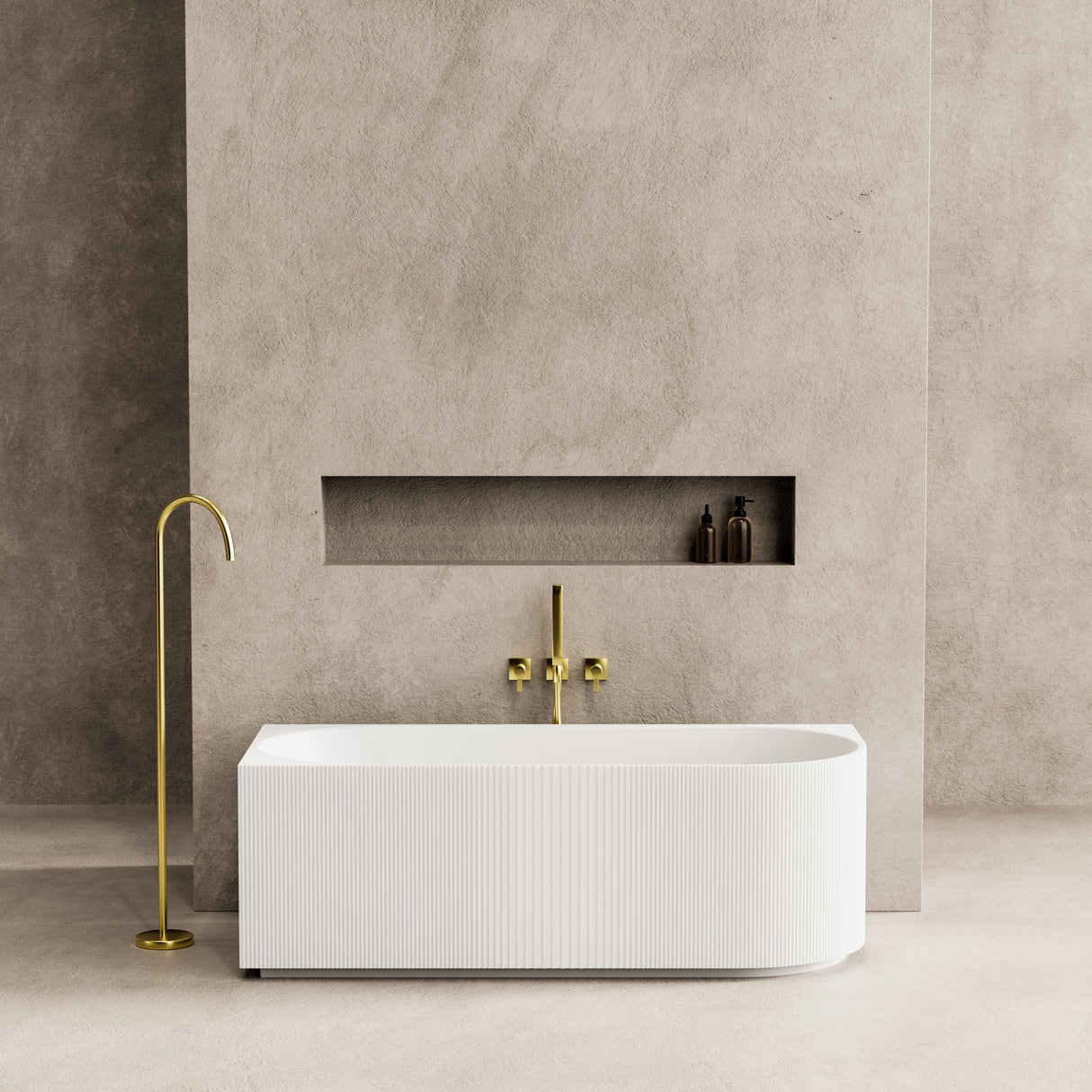 Capri Back to Wall Bathtub (LeftCorner/ Gloss White/Matte White) (1500/1700mm)