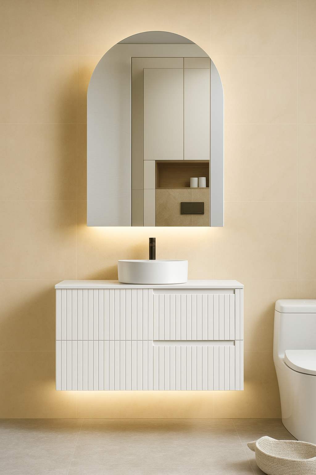ARCHIE Matte White Shaving Cabinet W600xH900mm