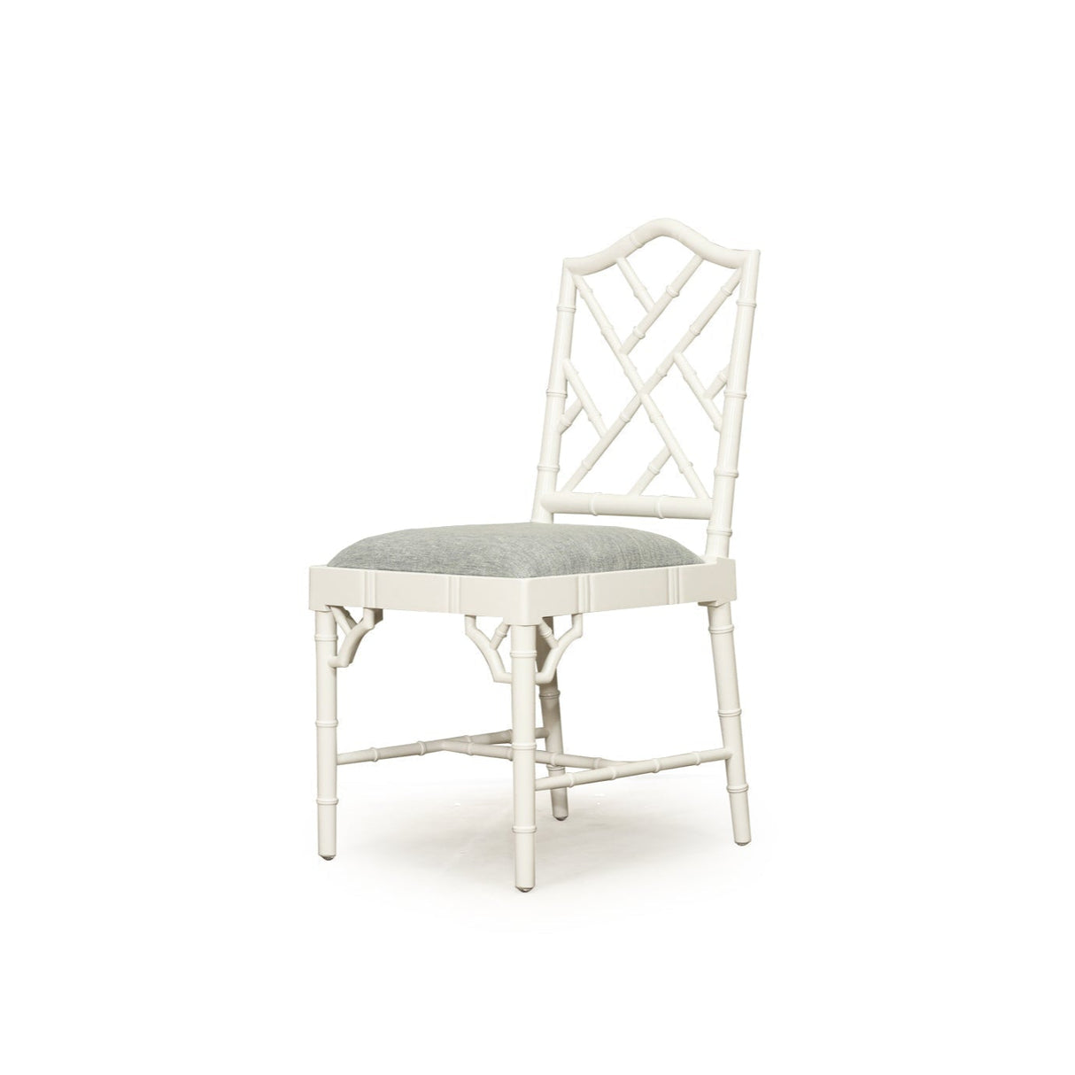 Chester Mahogany Dining Chair - White with Duck Egg Fabric