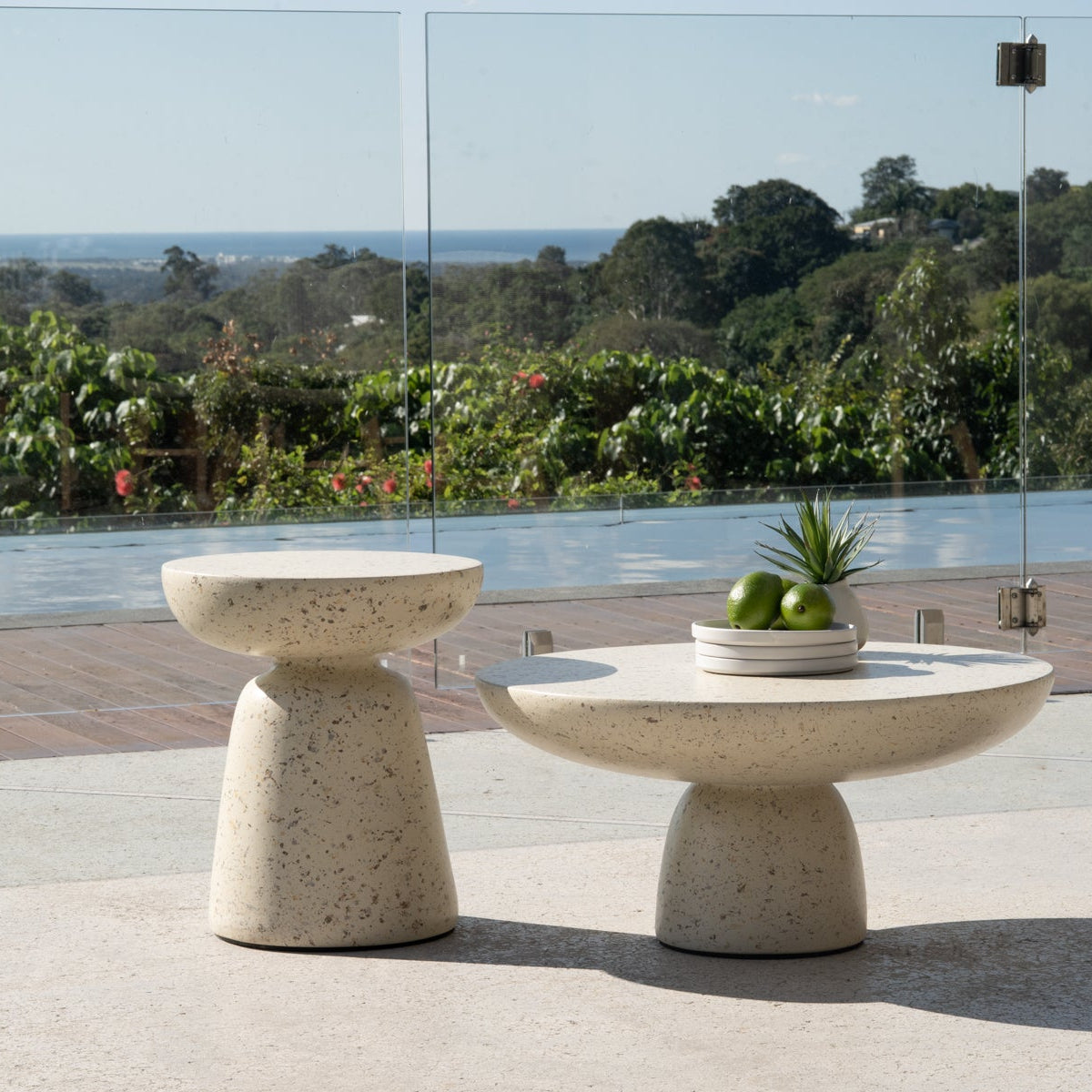 Clara Stone Resin Side Table - 0.46m