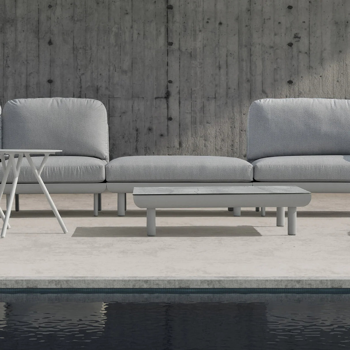 Colwood Outdoor Rope Armless Chair in Light Grey