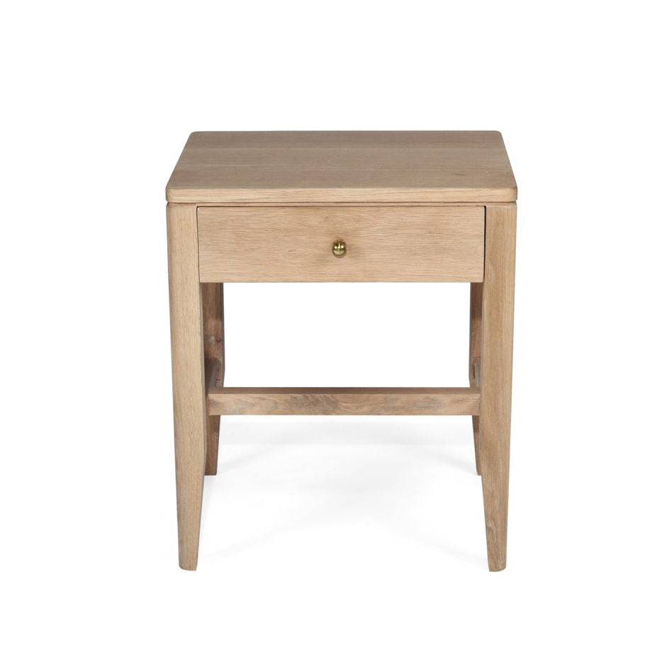 Corinne American Oak Bedside Table - 0.65m