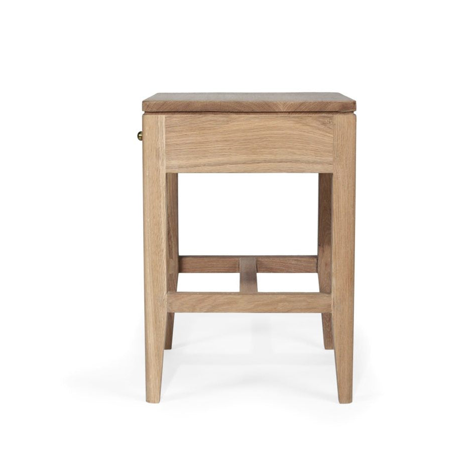 Corinne American Oak Bedside Table - 0.65m