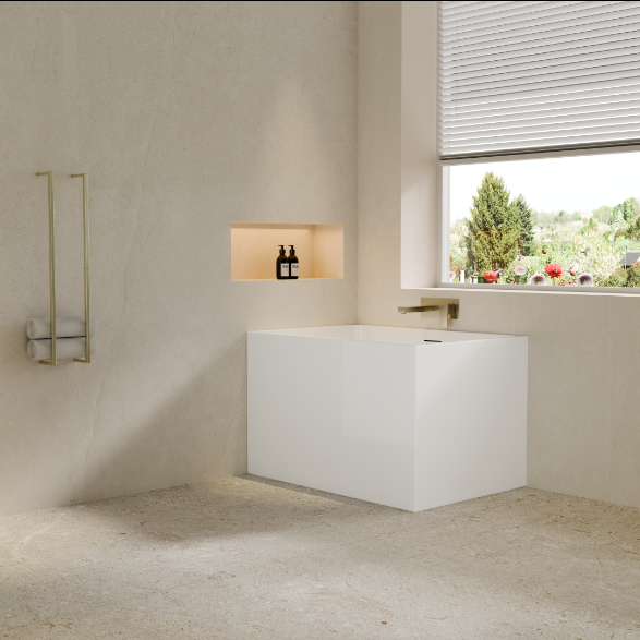 Crete Mini Free Standing Bathtub With Overflow (1000mm)
