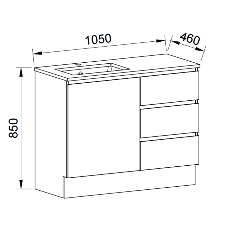 Timberline DAKOTA Floor Standing Vanity (All Sizes)