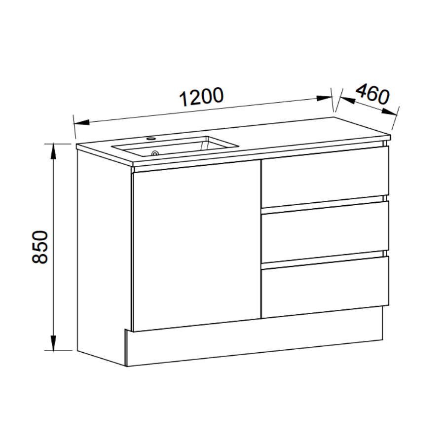 Timberline DAKOTA Floor Standing Vanity (All Sizes)
