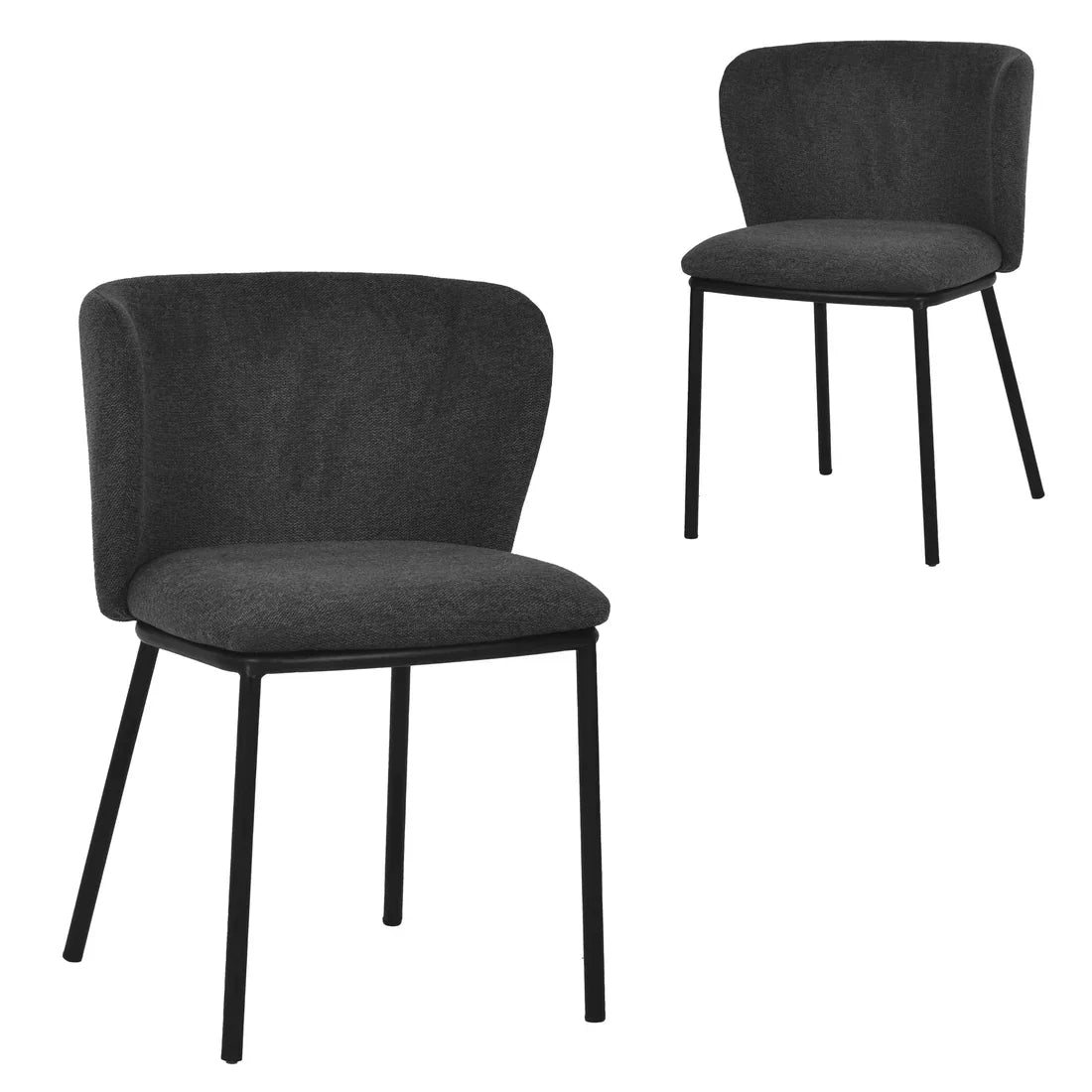 Calibre CDC8168-FH Fabric Dining Chair - Charcoal Grey (Set of 2)