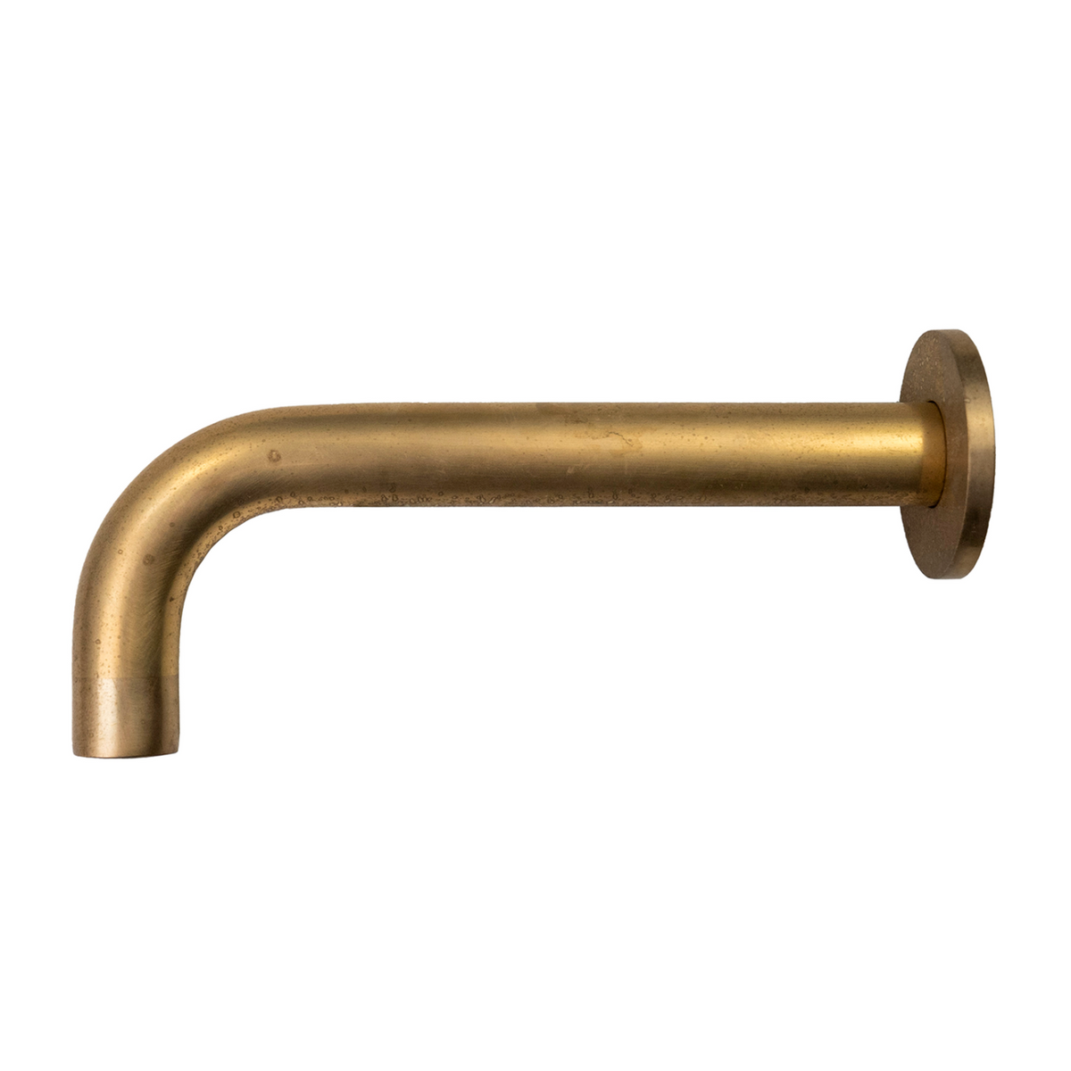 LVB Mica Bath Spout - 220mm Curved Spout - Living Brass