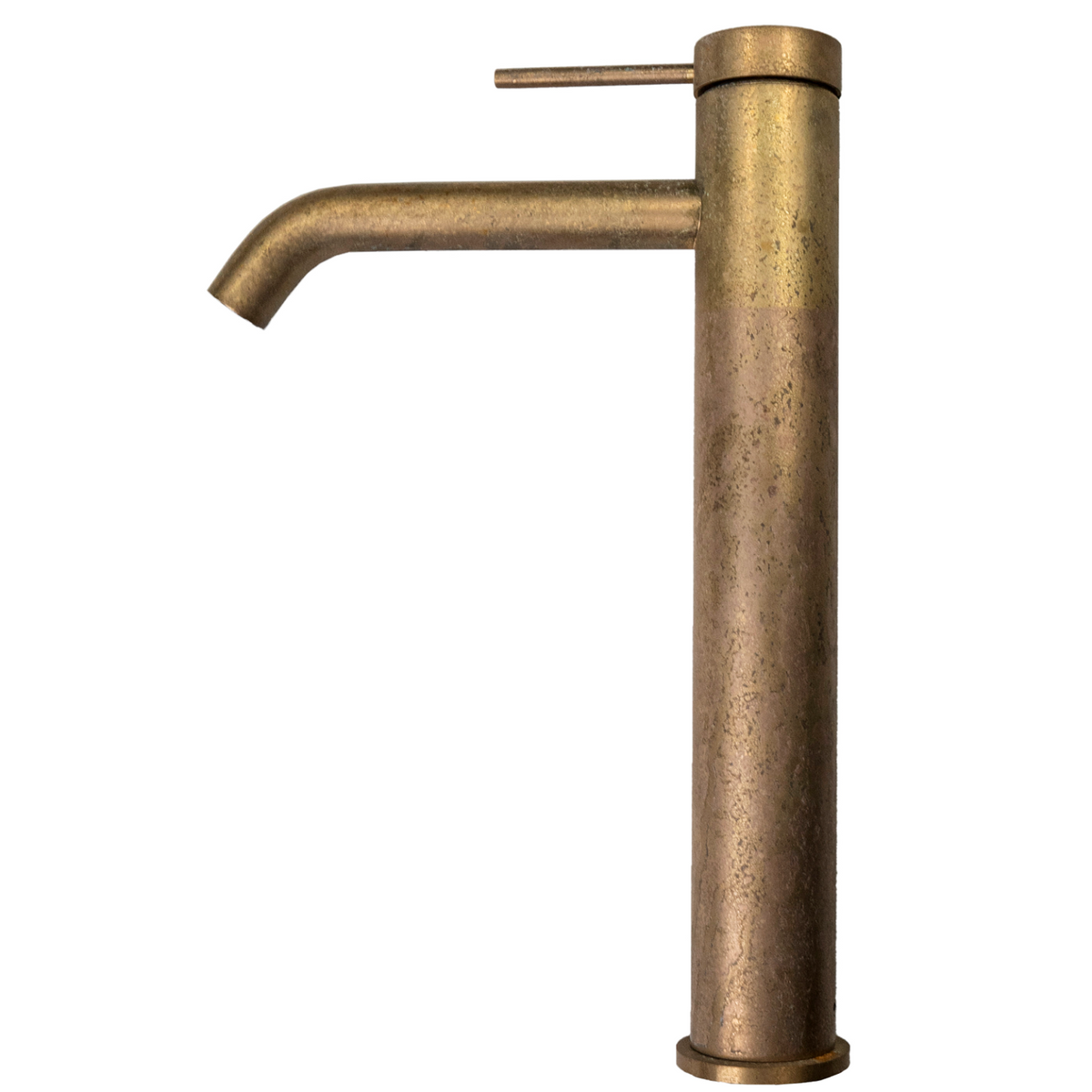 Mica TALL Basin Mixer - Curved Spout - Living Brass