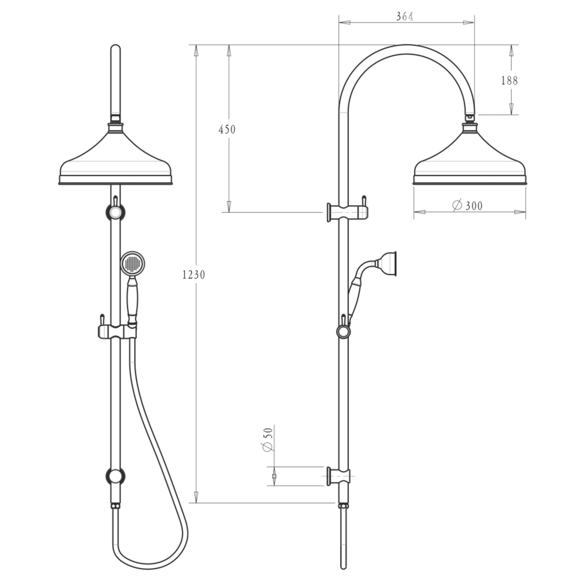 Mica Heritage Dual Shower