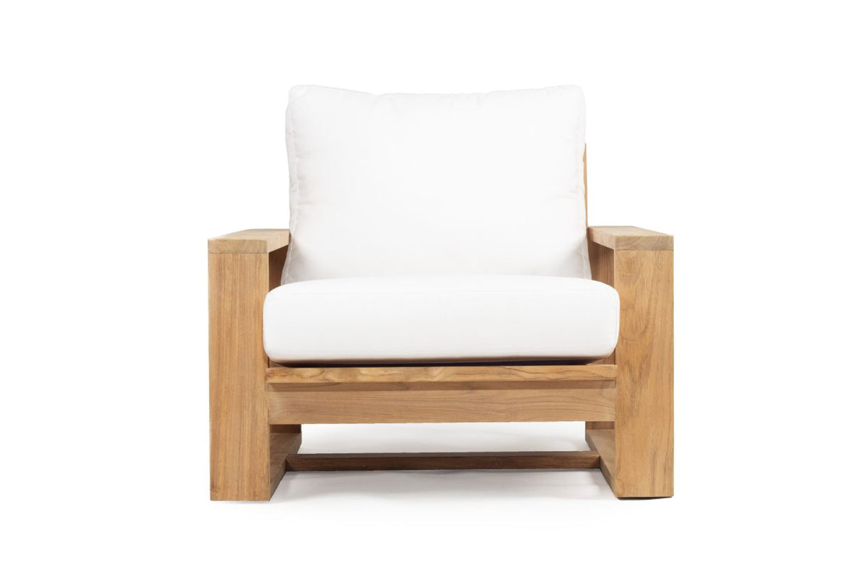 Double island outdoor sofa 1 seater canvas natural upholstery