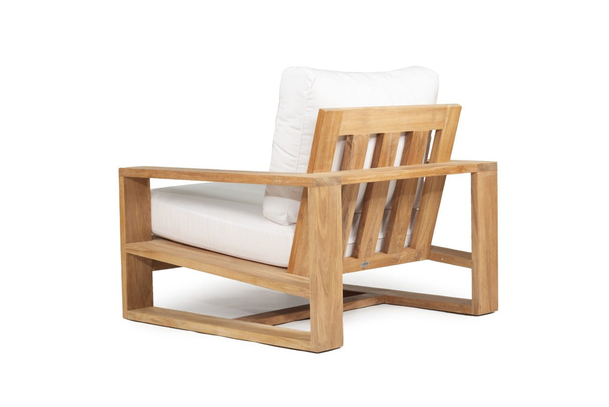Double island outdoor sofa 1 seater canvas natural upholstery