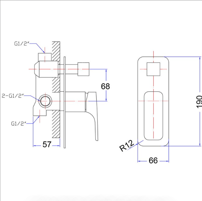 Eden Wall Mixer with Diverter