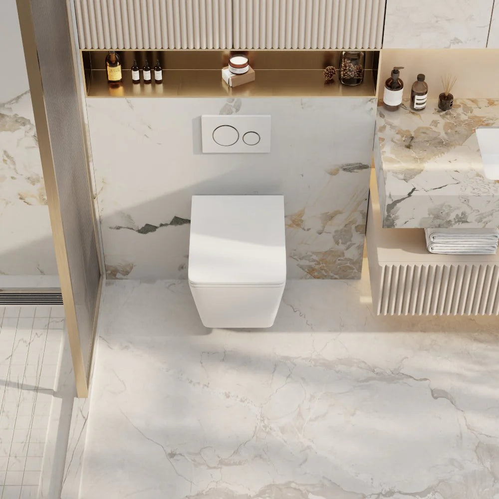Enox66 Rimless Wall Hung Toilet Pan (Gloss White)