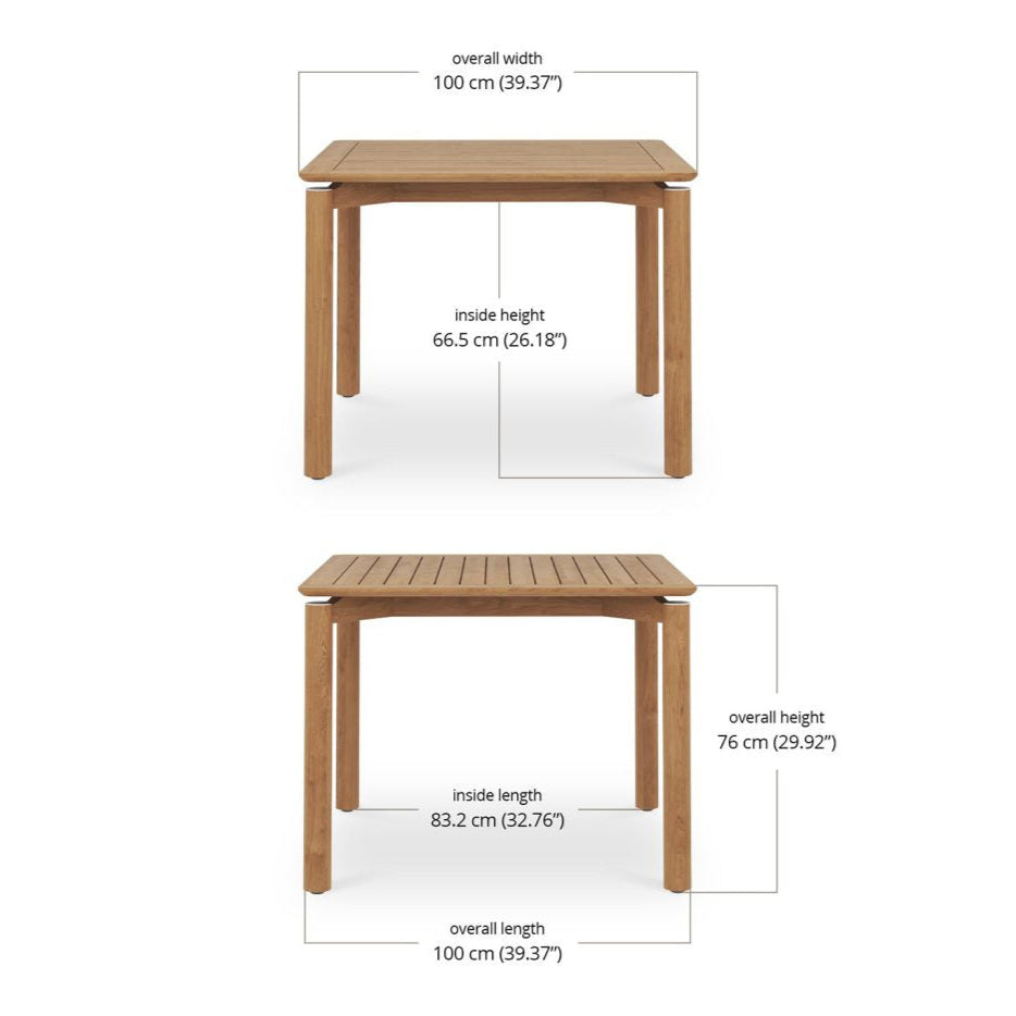 Elara Outdoor Teak Dining Table - 1m