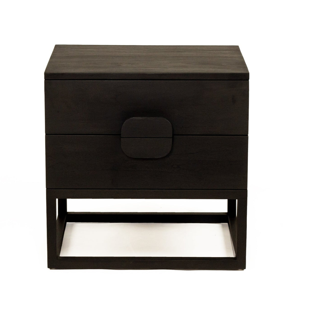 Elara Teak Bedside Table - Black - 0.61m