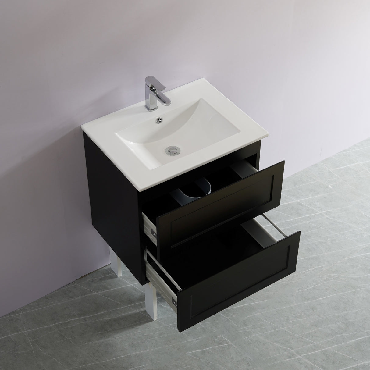 Fremantle PVC Wall Hung Cabinet Vanity 600mm (Matte Black)