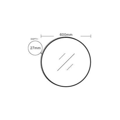 Aluminum Framed Round Mirror 600/750/900mm - Brushed Gold