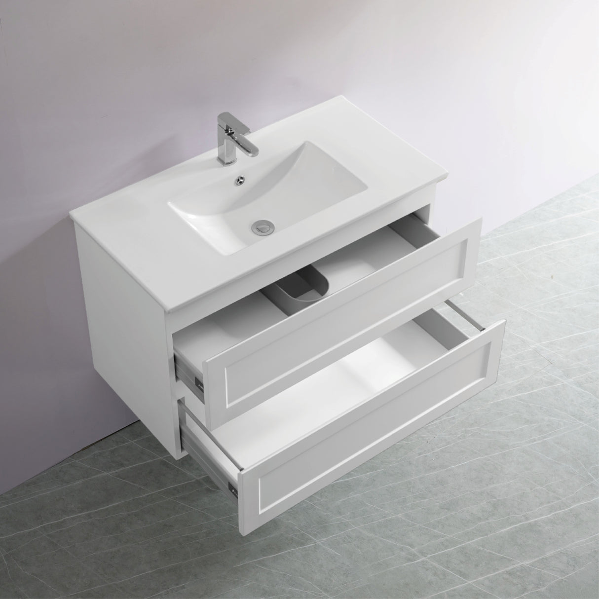 Fremantle PVC Wall Hung Cabinet Vanity 900mm (Matte White)
