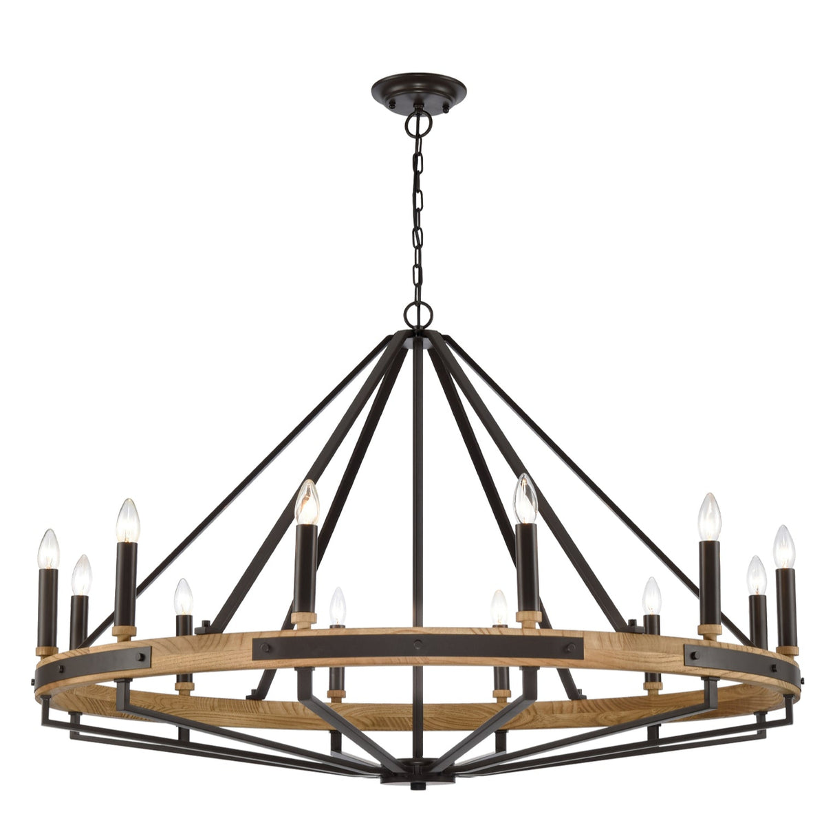 FUNALE: Interior Candelabra Natural Wood / Oak Wood Pendant Lights (6/ 8/ 12-Light)