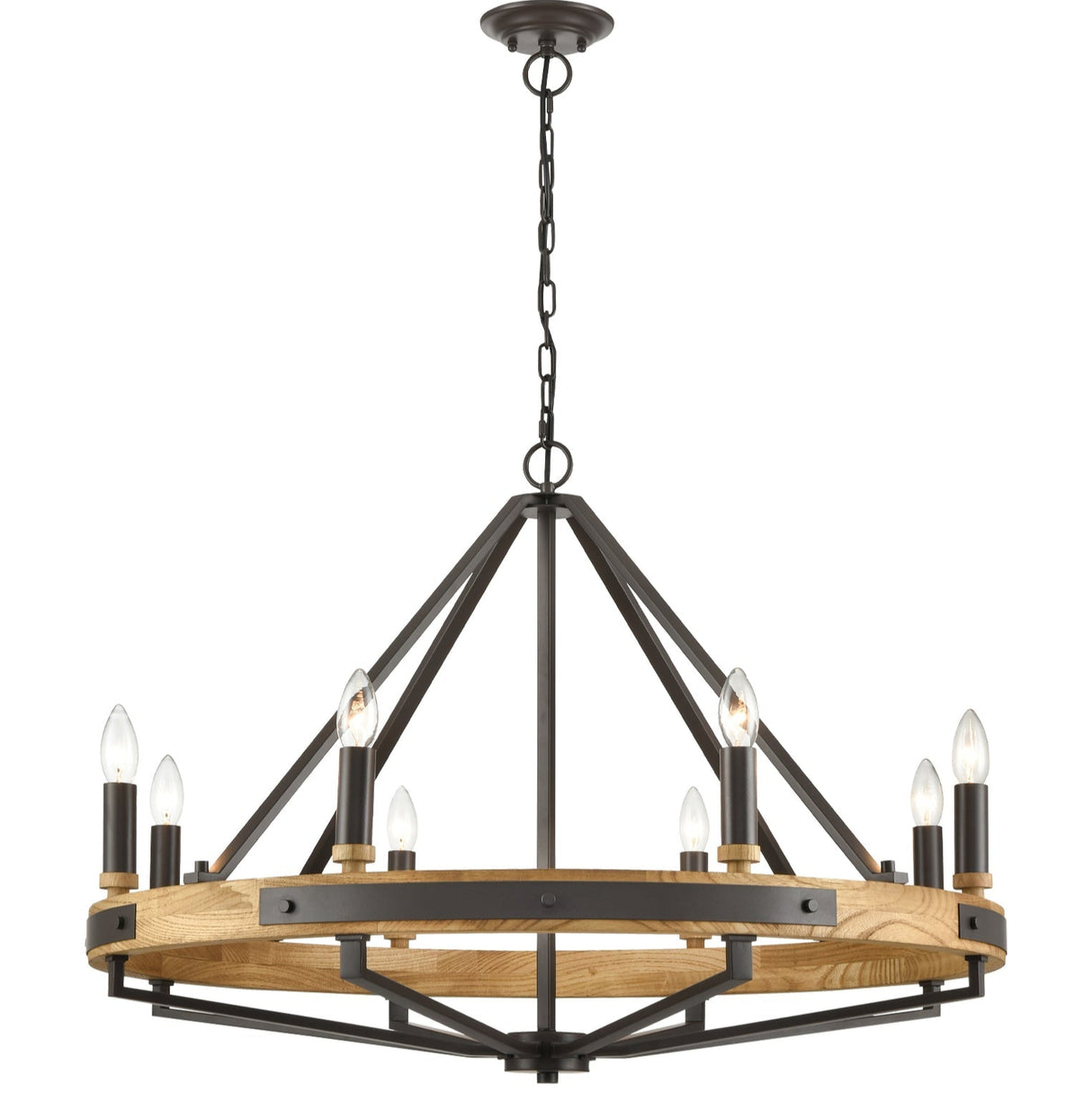 FUNALE: Interior Candelabra Natural Wood / Oak Wood Pendant Lights (6/ 8/ 12-Light)