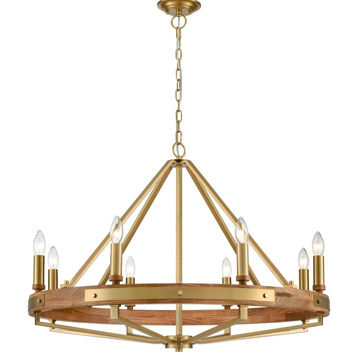 FUNALE: Interior Candelabra Natural Wood / Oak Wood Pendant Lights (6/ 8/ 12-Light)