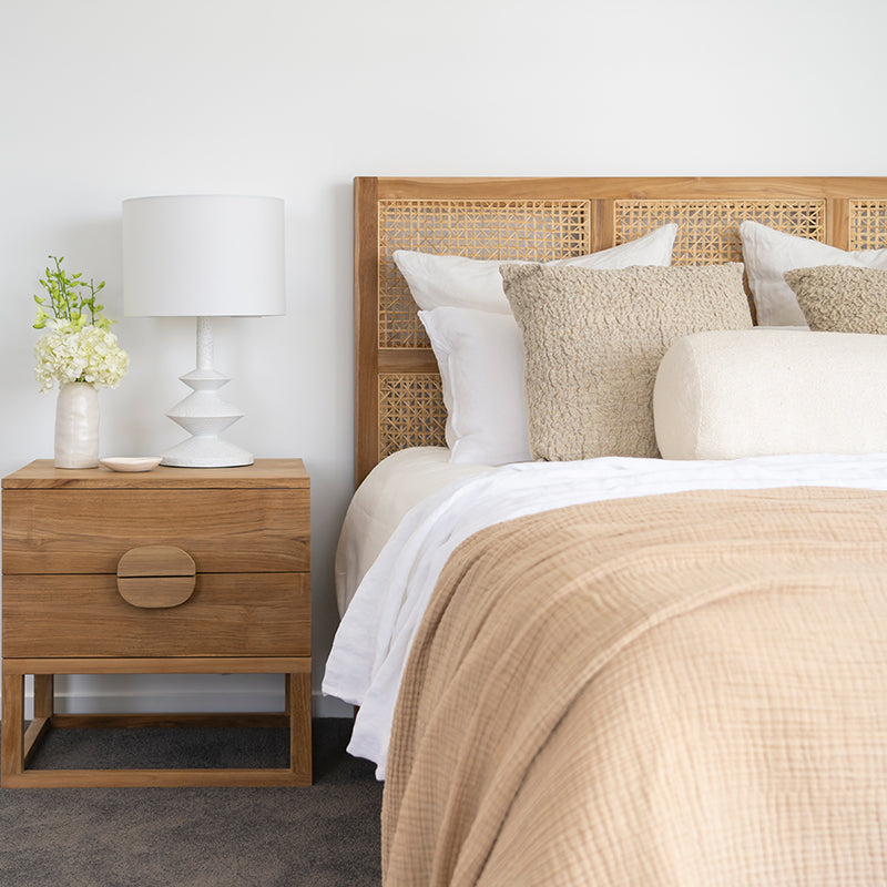 Fern Teak Bedhead - Queen - 1.55m