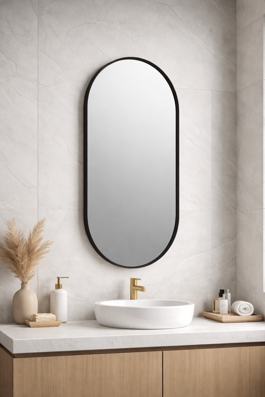 Firenze Oval LED Frosted Mirror