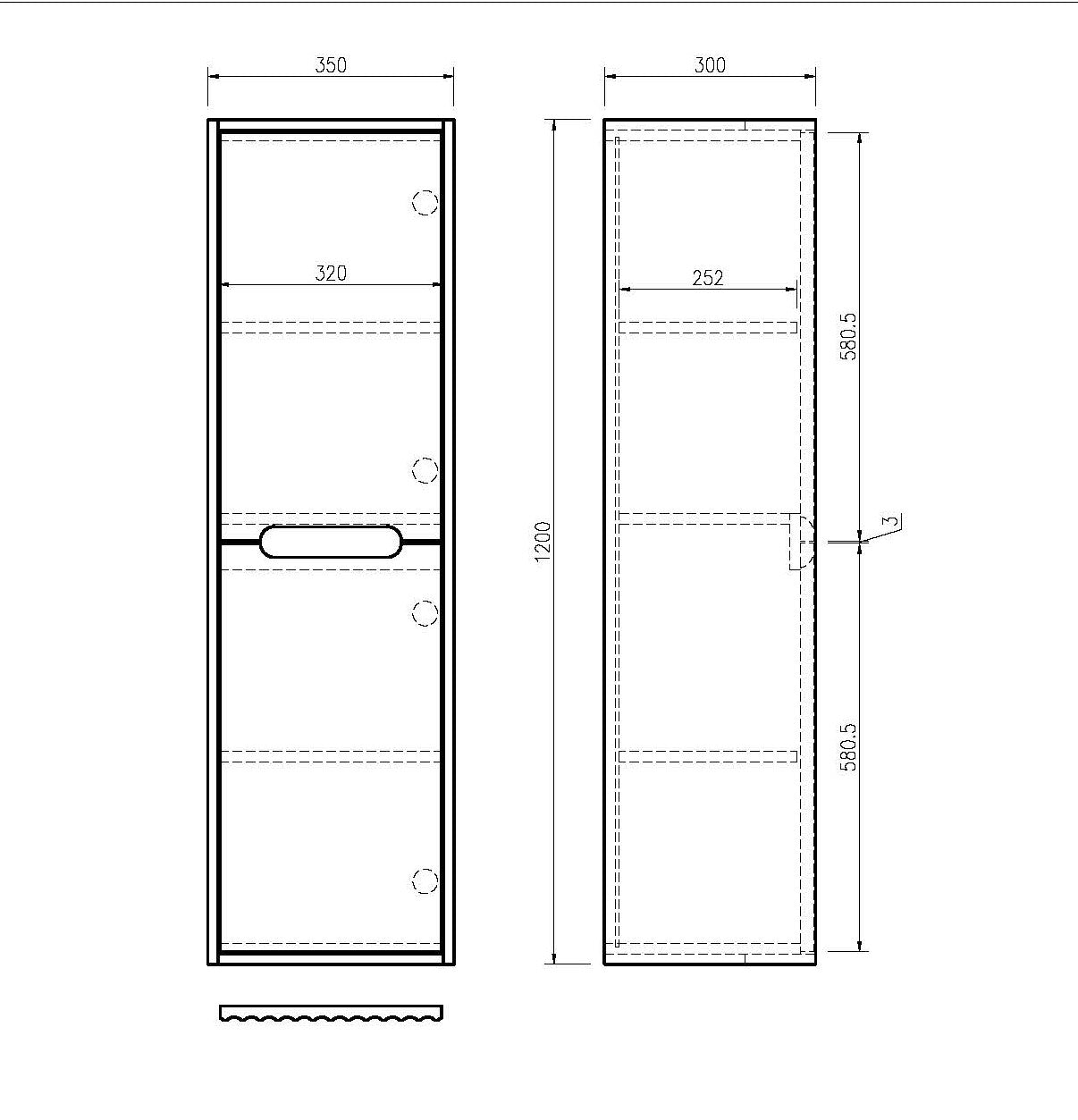 Fluted Rhea Tall Boy Natural Oak-drawing