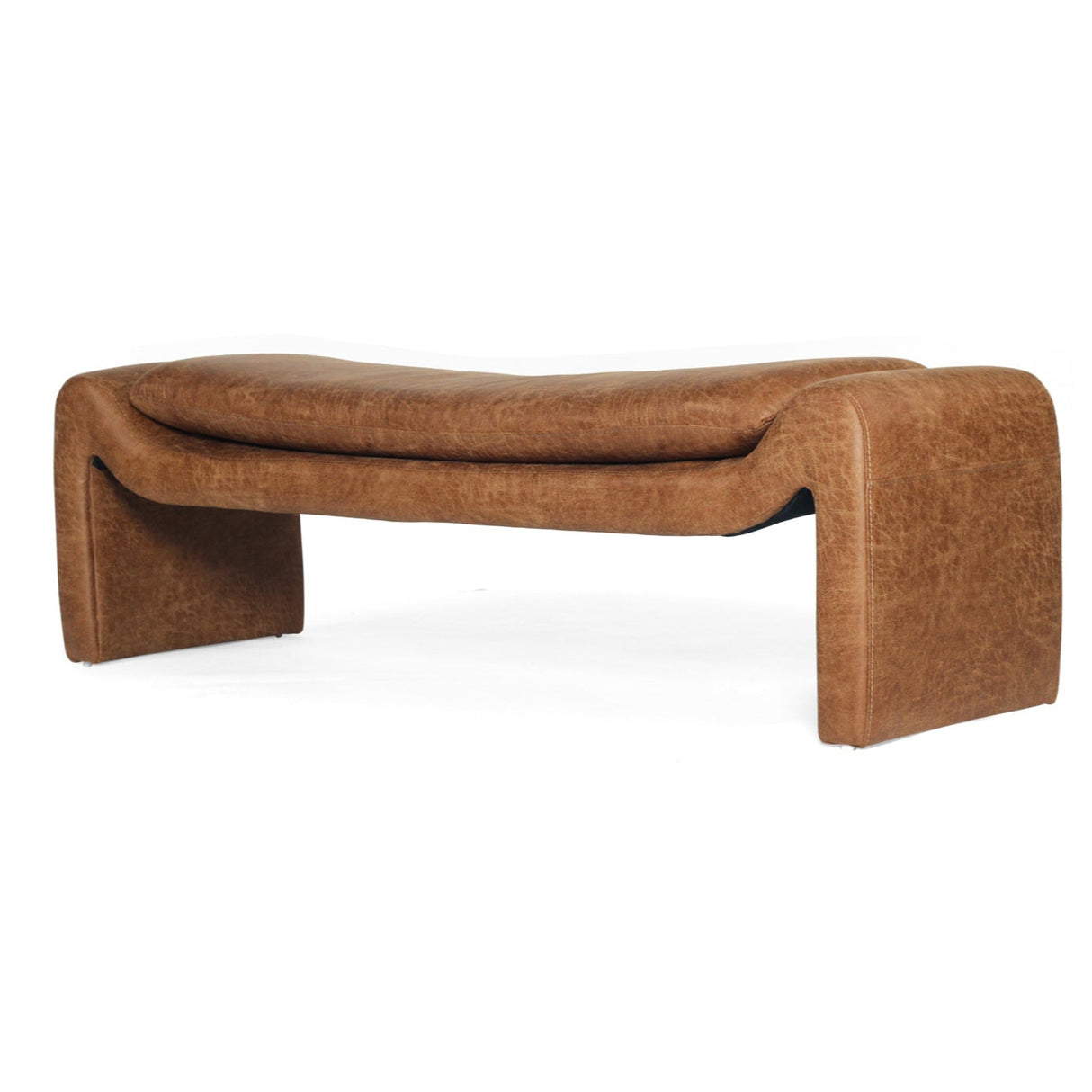 Freja Timber frame Bench – Cognac Leather