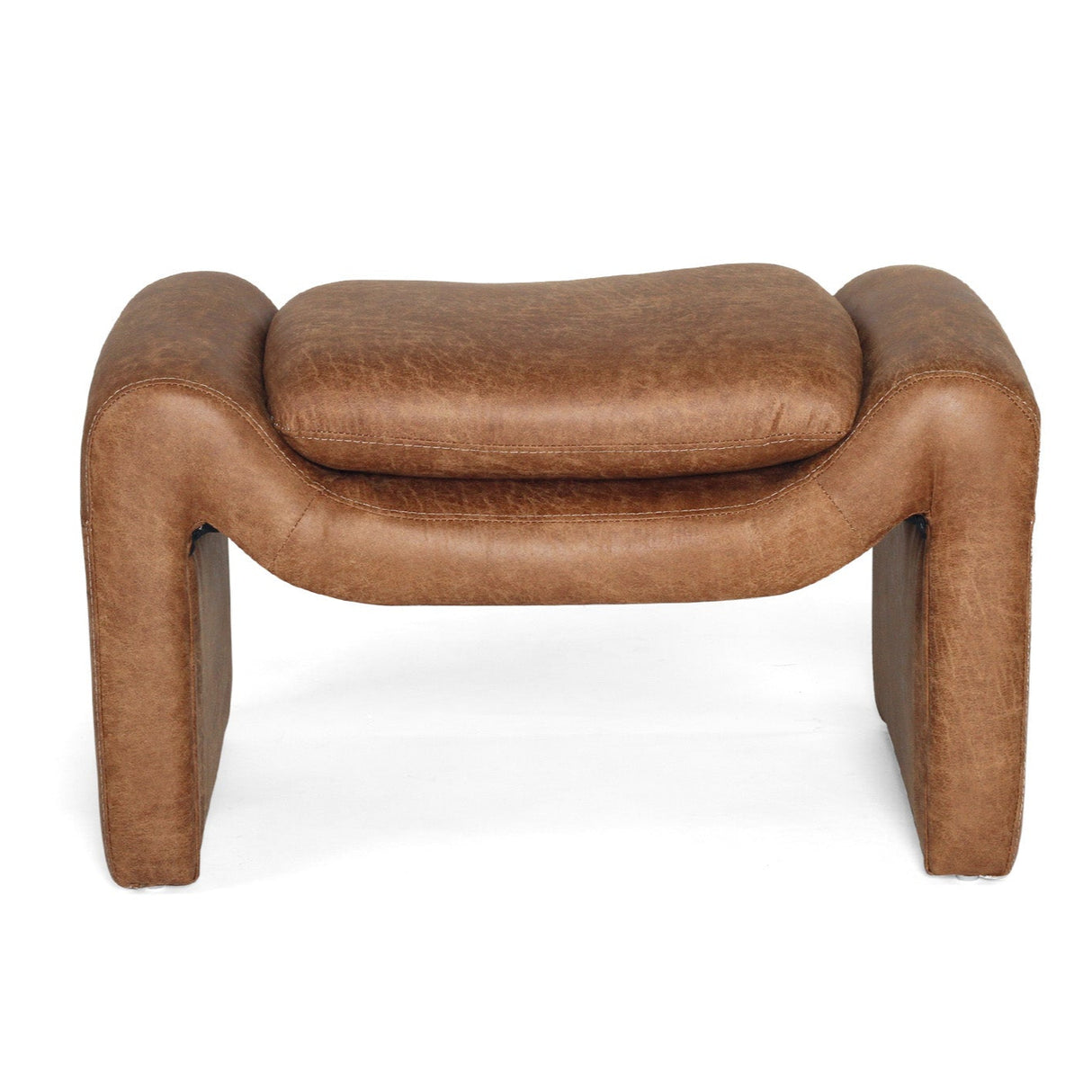 Freja Timber frame Ottoman – Cognac Leather