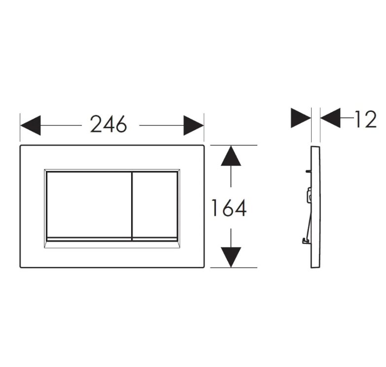 Geberit Sigma30 Flush Plate - Chrome Finish, Matt Chrome Trim